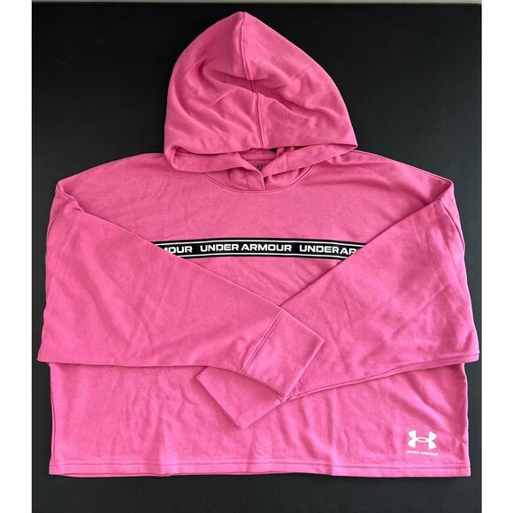 NWT Women Under Armour Rival Terry Crop Hoodie L - Picture 1 of 3